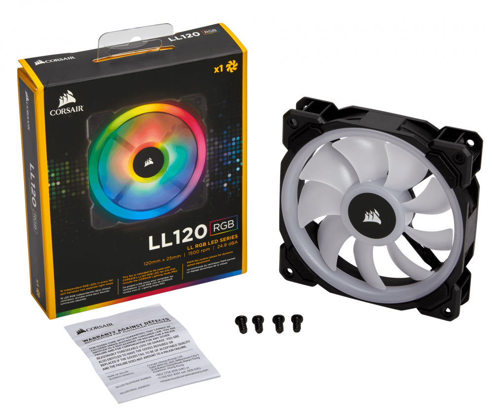 Ventilador Gabinete Corsair (Co-9050071-Ww) Ll120Rgb Luz Dual, 120Mm, Negro