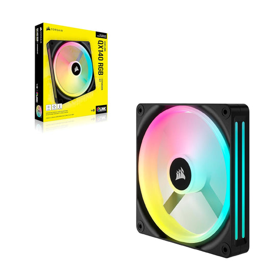 Ventilador Gabinete Corsair (Co-9051003-Ww) Icue Link Qx140 Rgb,1 Fan,140Mm,Domo Magnetico,Negro