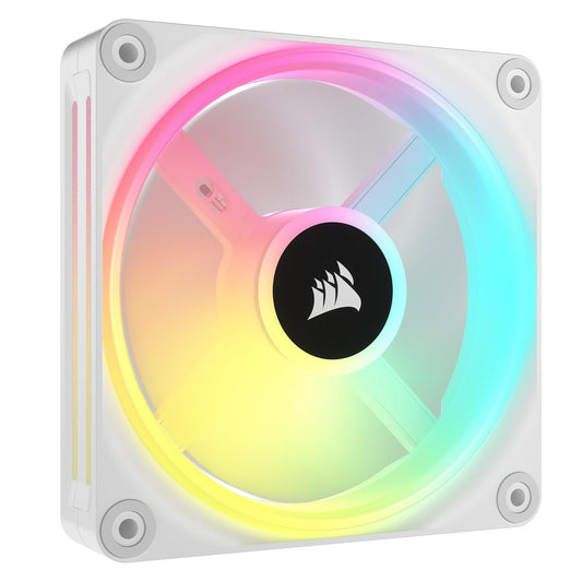 Ventilador Gabinete Corsair (Co-9051006-Ww) Icue Link Qx120 Rgb,3 Fan,120Mm,Domo Magnetico,Blanco