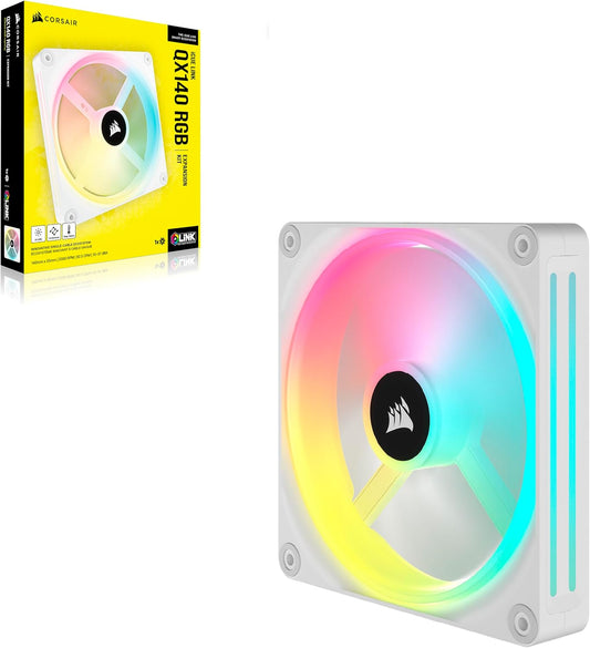 Ventilador Gabinete Corsair (Co-9051007-Ww) Icue Link Qx140 Rgb,1 Fan,140Mm,Domo Magnetico,Blanco