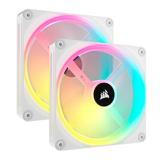 Ventilador Gabinete Corsair (Co-9051008-Ww) Icue Link Qx140 Rgb,2 Fan,140Mm,Domo Magnetico,Blanco