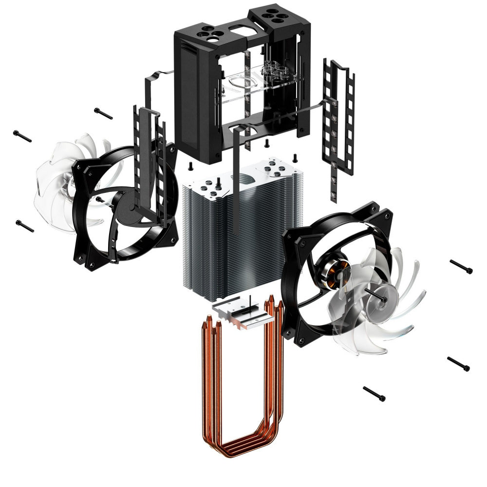 Ventilador P/Cpu Cooler Master (Mam-T4Pn-218Pc-R1) Masterair Ma410M Rgb,Lga1200,Am4,28 Leds,4 Tubos