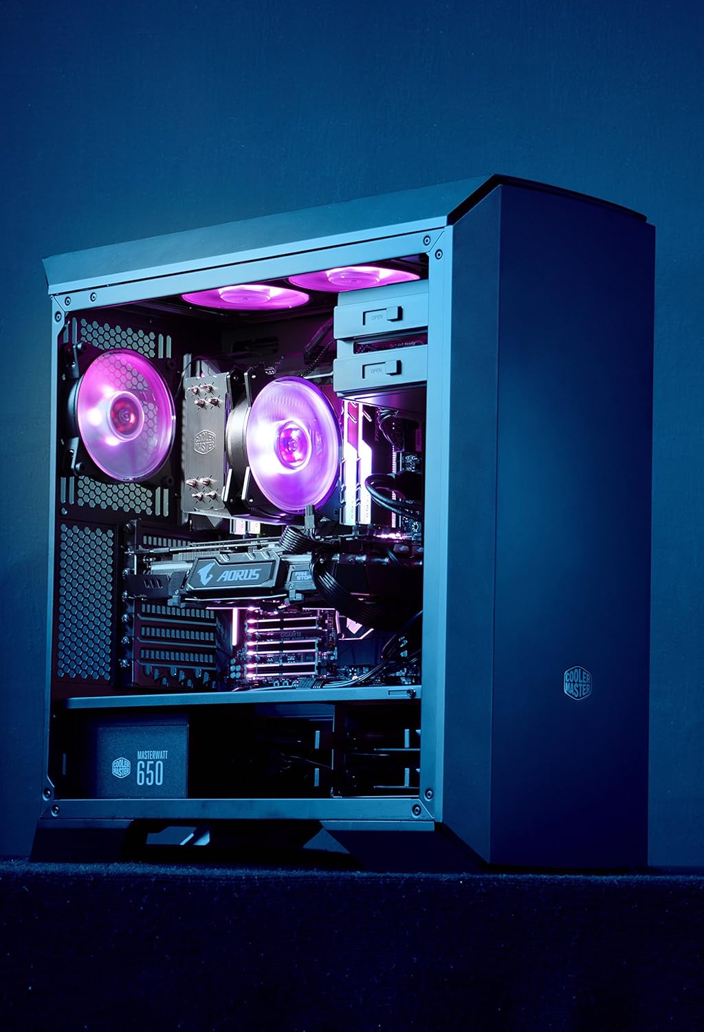 Ventilador P/Cpu Cooler Master (Map-T4Pn-220Pc-R1) Ma410P,120Mm Air Balance Rgb, Lga1200/Am4