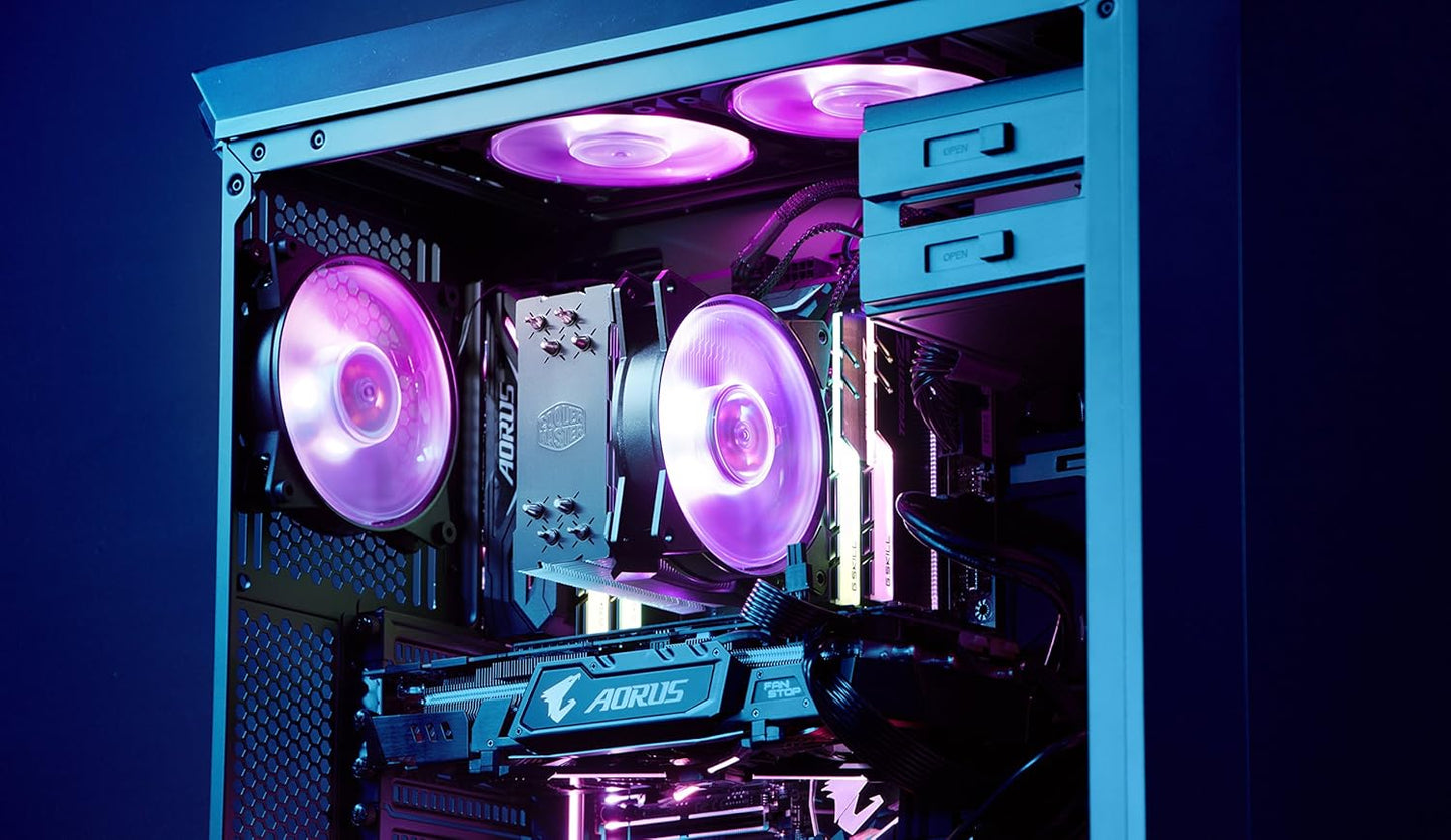 Ventilador P/Cpu Cooler Master (Map-T4Pn-220Pc-R1) Ma410P,120Mm Air Balance Rgb, Lga1200/Am4