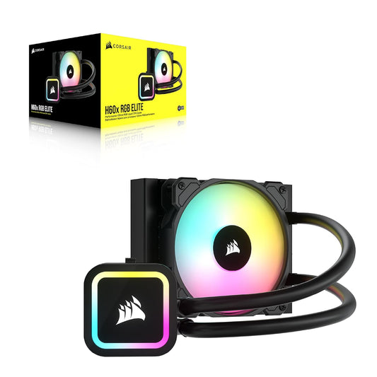 Ventilador P/Cpu Corsair (Cw-9060064-Ww2) H60X Rgb Elite,120Mm,1 Fan,Enfriamiento Liquido