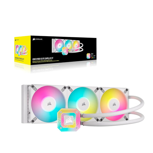 Ventilador P/Cpu Corsair (Cw-9060073-Ww) Hydro Icue H150I Elite Capellix Xt,Blanco, 360Mm, 3*Fans,