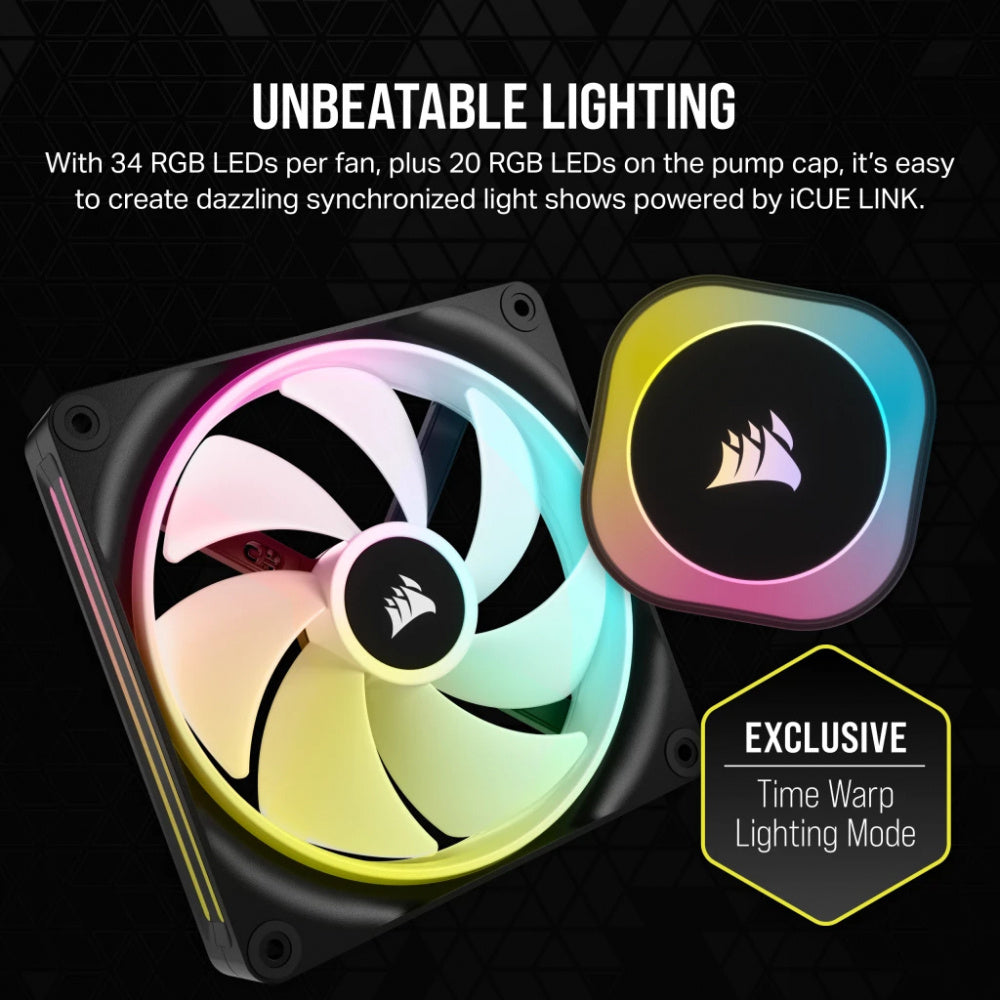 Ventilador P/Cpu Corsair (Cw-9061004-Ww) Icue Link H170I Rgb Aio,420Mm,3 Fan,Negro