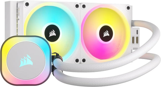 Ventilador P/Cpu Corsair (Cw-9061005-Ww) Icue Link H100I Rgb Aio,240Mm,2 Fan,Blanco