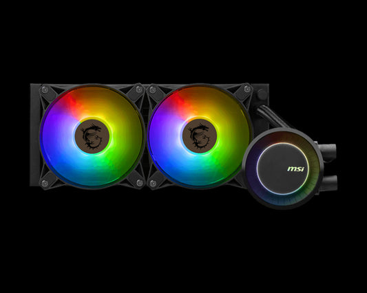 Ventilador P/Cpu Msi (Mag Coreliquid E240) Argb Enfriamiento Liquido 2 Fan 240Mm Negro