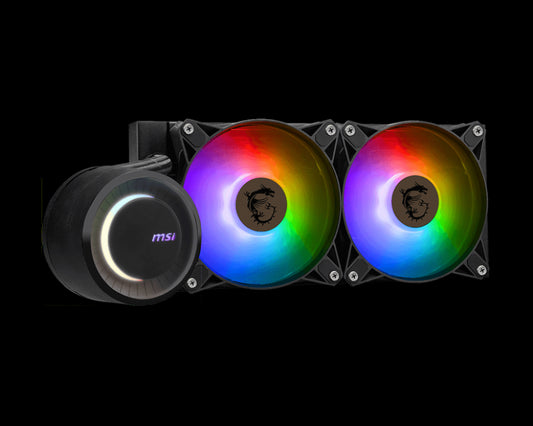 Ventilador P/Cpu Msi (Mag Coreliquid E240) Argb Enfriamiento Liquido 2 Fan 240Mm Negro