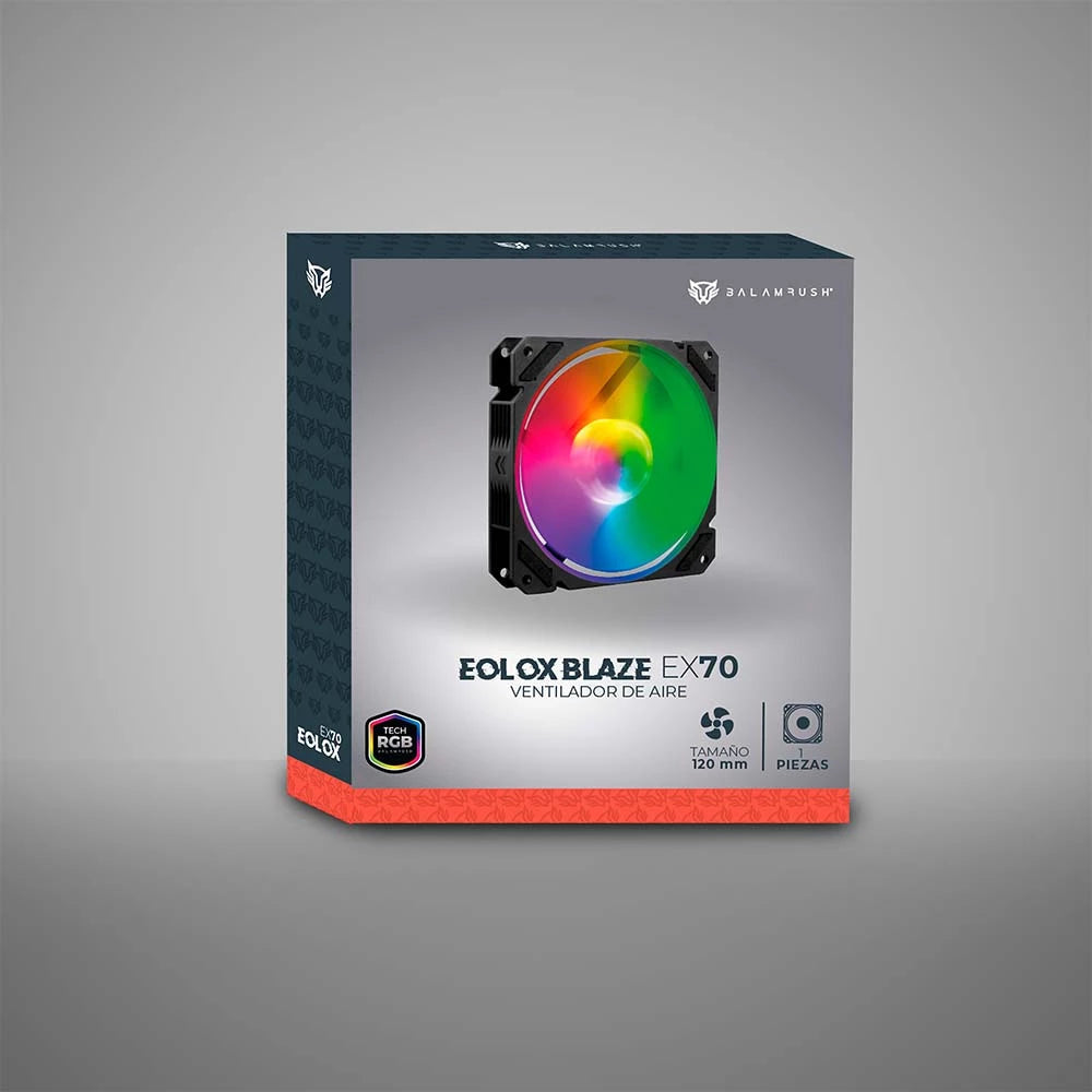 Ventilador P/Gabinete Balam Rush (Br-938044) Eolox Blaze Ex70Rgb120 Mm1 Fannegro