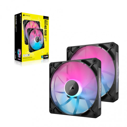 Ventilador P/Gabinete Corsair (Co-9051020-Ww) Icue Link Rx140 Rgb2 Fan140Mmnegro