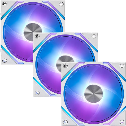 Ventilador P/Gabinete Msi (Mpg Ez120 Argb White-3W) Argb Conexion Magnetica 3 Fan 360Mm Blanco