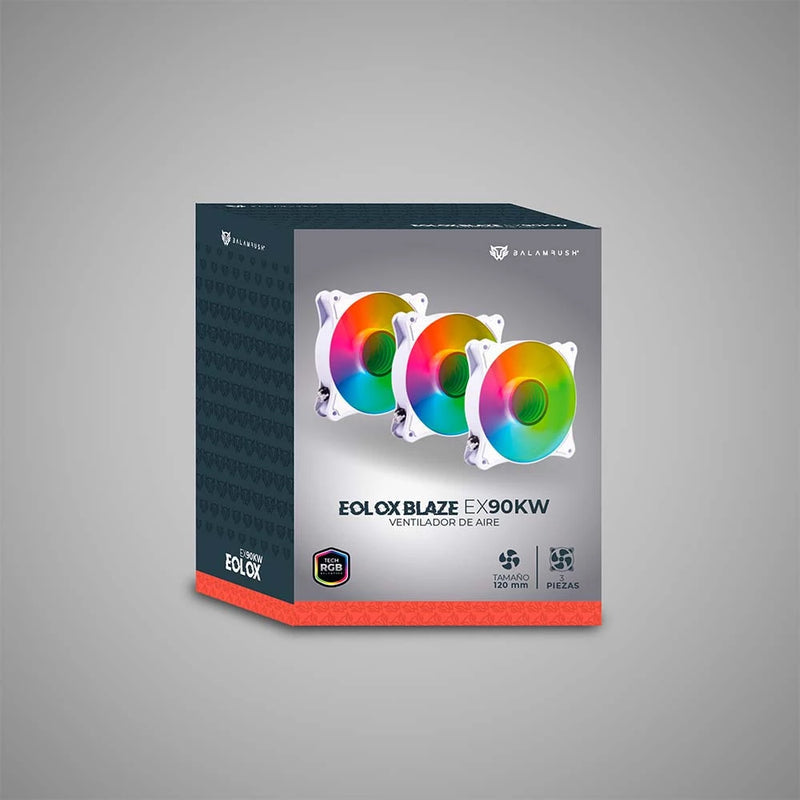 Ventiladores P/Gabinete Balam Rush (Br-937955) Eolox Blaze Ex90Kwrgb120 Mm3 Fanblanco