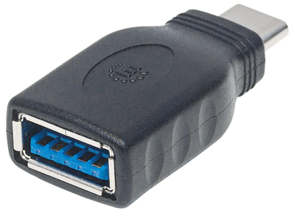 Manhattan Adaptador Usb C Macho - Usb A Hembra, Negro