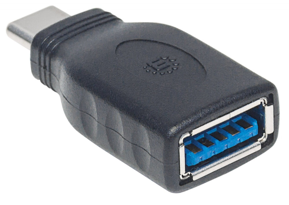 Manhattan Adaptador Usb C Macho - Usb A Hembra, Negro