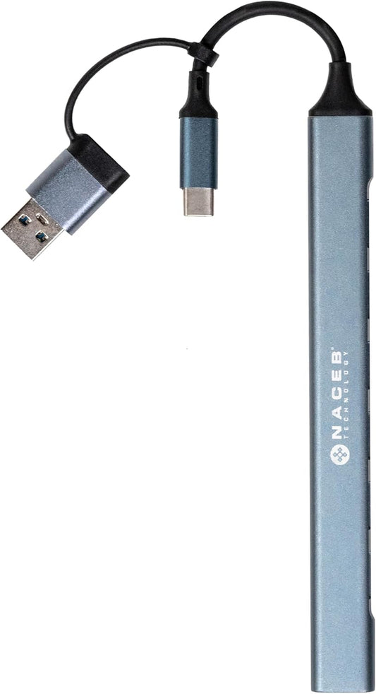Adaptador Naceb (Na-0125) Hubconvertidor Tipo C7*Usb1*Usb A
