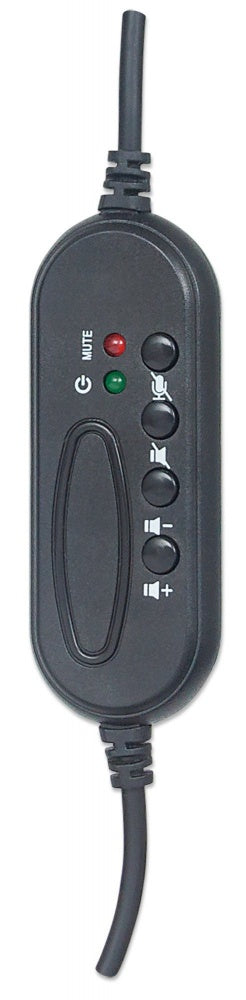 Manhattan Audífonos Con Micrófono 176088, Alámbrico, 1.8 Metros, Usb, Negro/Azu