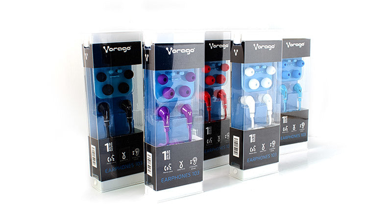 Vorago Audífonos Intrauriculares Con Micrófono Ep-103, Alámbrico, 3.5Mm, 1.2 Metros, Azul