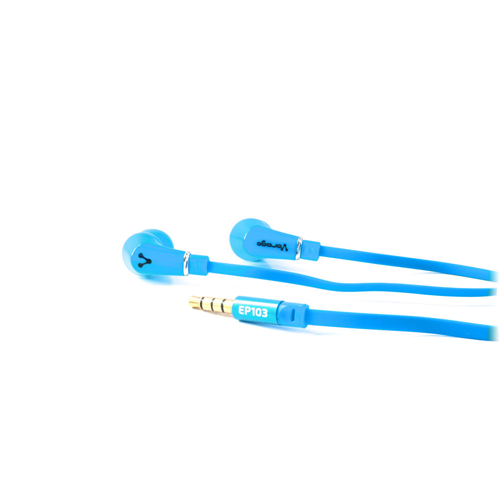 Vorago Audífonos Intrauriculares Con Micrófono Ep-103, Alámbrico, 3.5Mm, 1.2 Metros, Azul