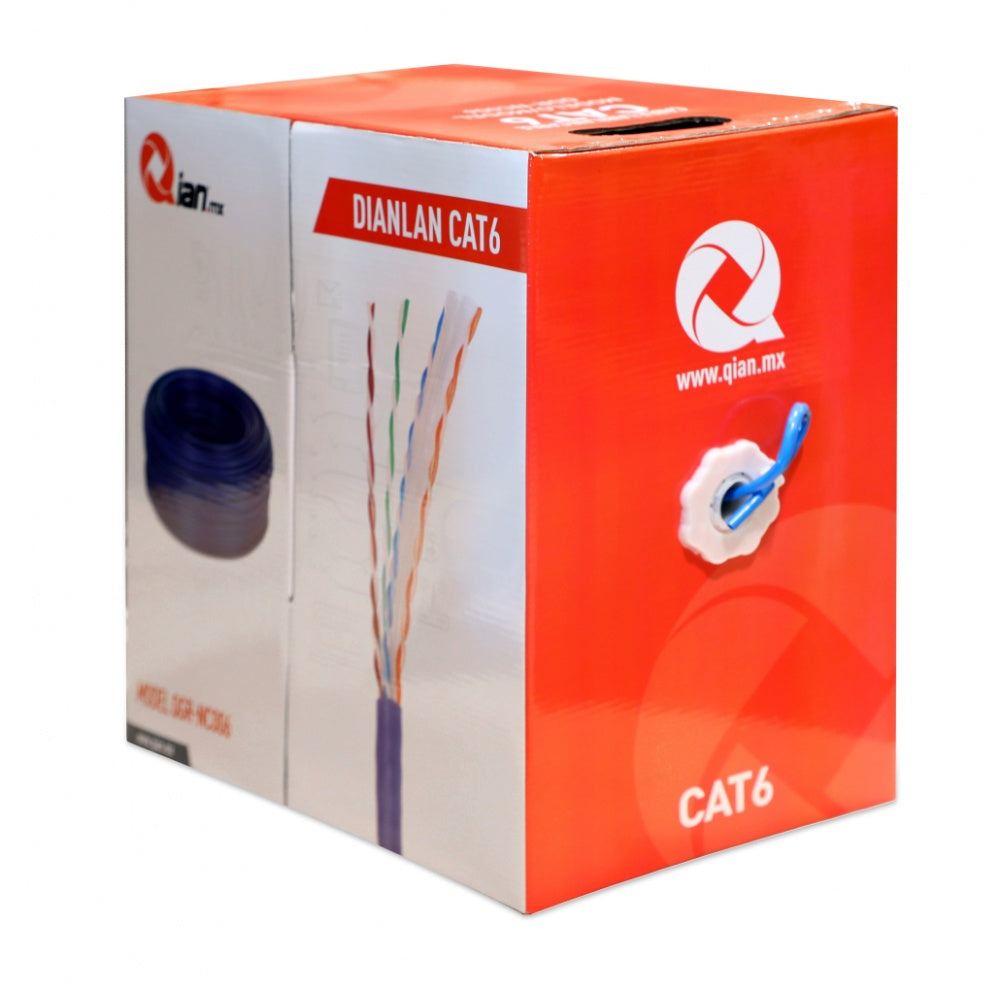 Bobina Utp Qian 305 Mts / Cat5E / Interior /Gris /24 Awg /Qian Qhr-Cat5E