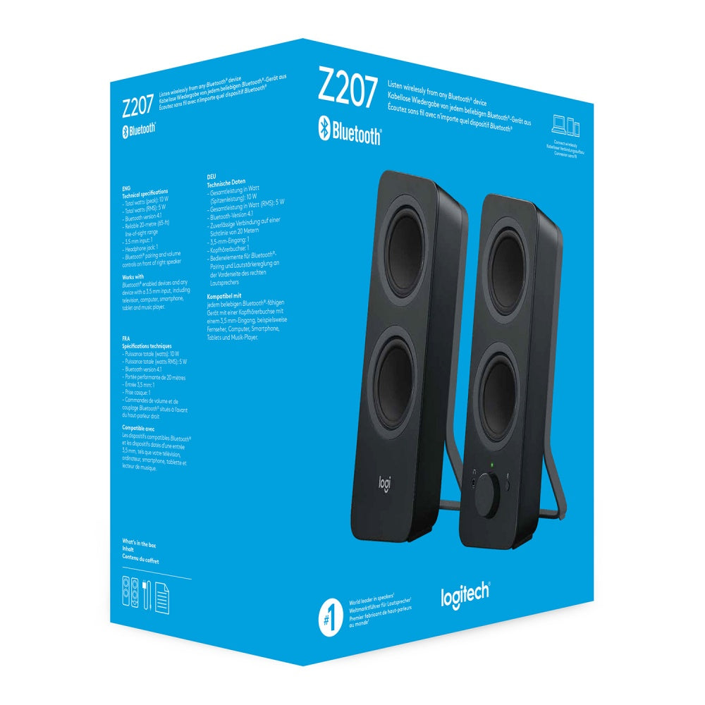 Bocinas Logitech Z207 2.0 Bt 3.5 Mm Multidispositivo 5W (980-001294)