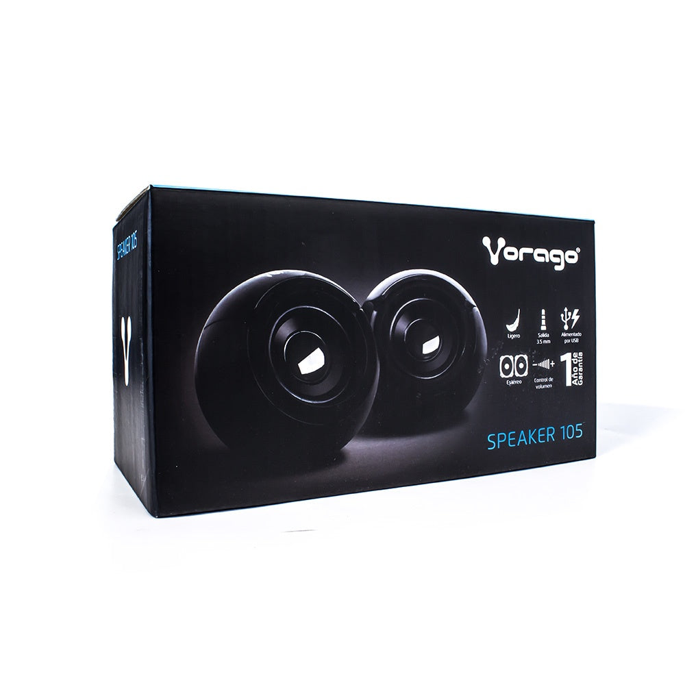Vorago Bocinas Portátiles Spk-105, Alámbrico, 2.0, 6W Rms, Negro