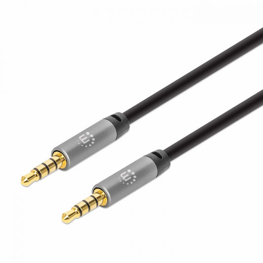 Cable Manhattan Audio Estereo 3.5Mm M-M 3.0M Negro/Plateado 356008