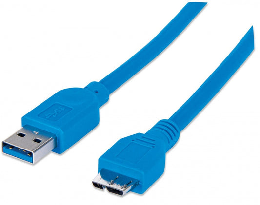 Manhattan Cable Usb A Macho - Micro Usb B Macho, 2 Metros, Azul