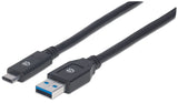 Manhattan Cable Usb A 3.1 Macho - Usb C 3.1 Macho, 3 Metros, Negro