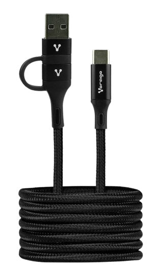 Cable Vorago Tipo C-C C/Adapt Usb Pd 60W 1Mt Carga Rapida Negro Cab-126