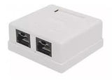Caja Roseta Pared 2 Jack Cat6 Nitrotel (Ntmb62Wh)Blue