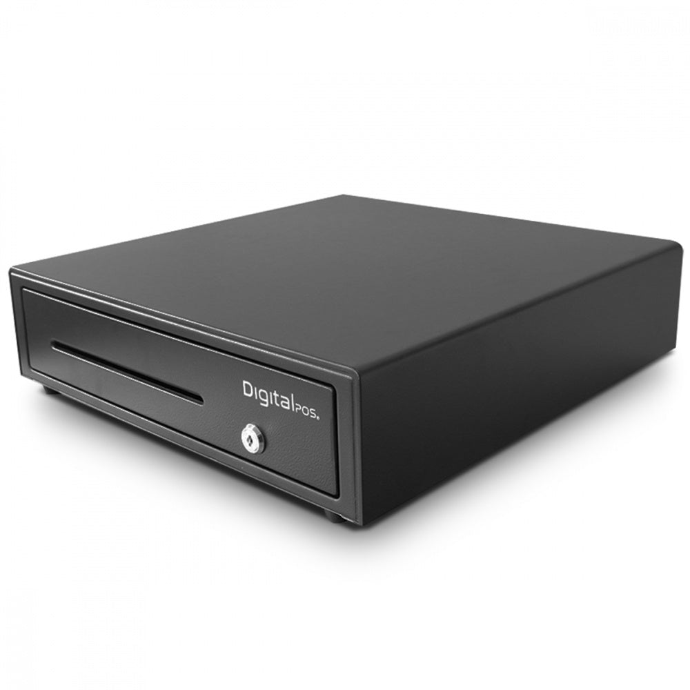 Cajon De Dinero Digitalpos (Dig-4101-Eco) Riel Plastico,5 Billetes, 8 Monedas, 5.5Kg,Negro