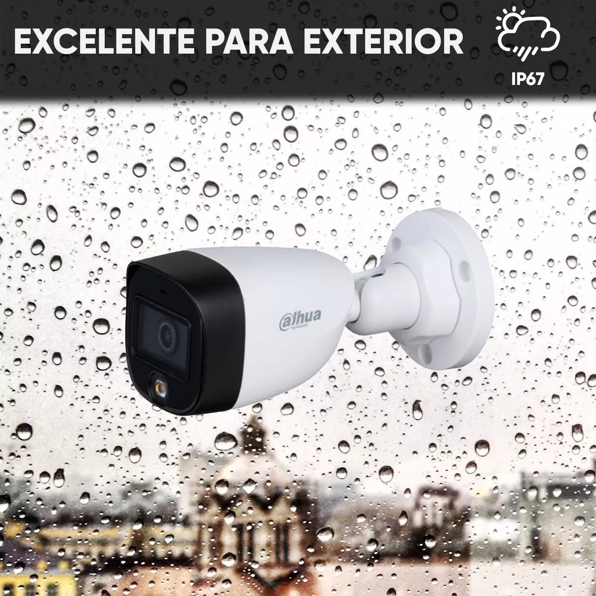 Camara Bullet Dahua (Dh-Hac-Hfw1209Cn-Led-0280B) Full Color 1080P, 106 Grados, Ip67, Cvi,Ahd Y Cvbs