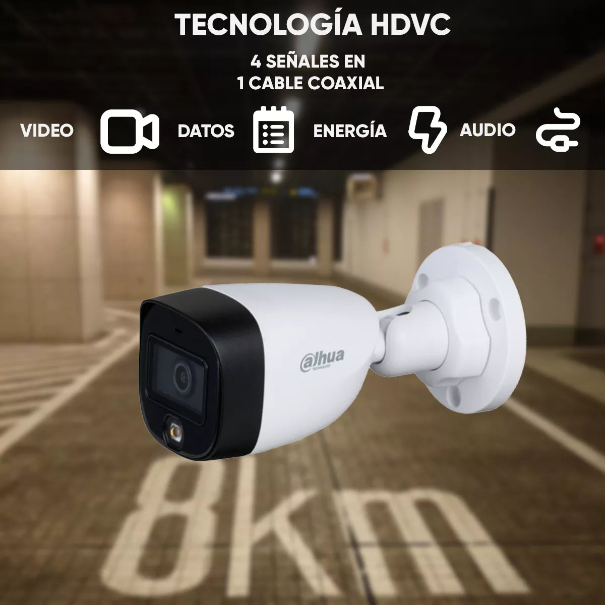 Camara Bullet Dahua (Dh-Hac-Hfw1209Cn-Led-0280B) Full Color 1080P, 106 Grados, Ip67, Cvi,Ahd Y Cvbs