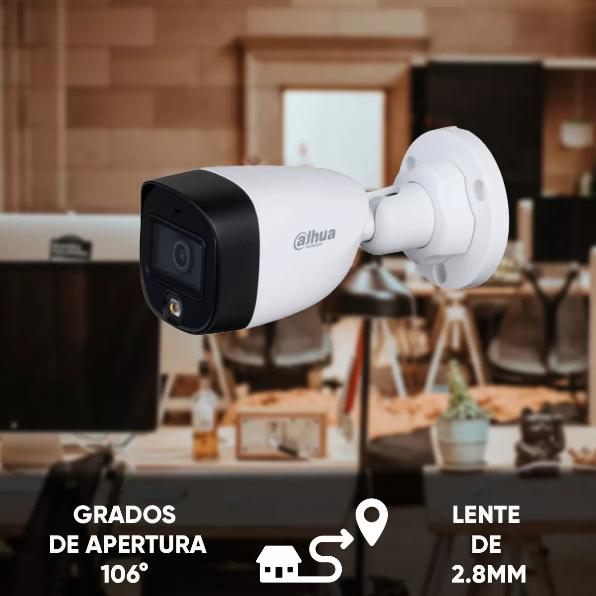 Camara Bullet Dahua (Dh-Hac-Hfw1209Cn-Led-0280B) Full Color 1080P, 106 Grados, Ip67, Cvi,Ahd Y Cvbs