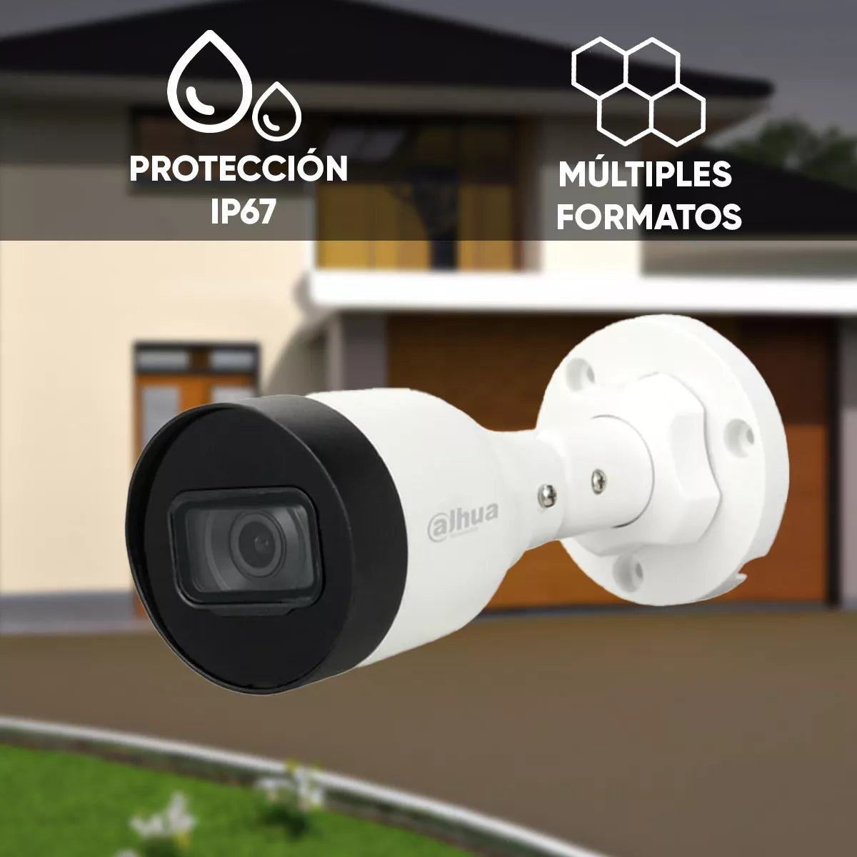Camara Ip Domo Dahua (Dh-Ipc-Hdbw1230En-0280B-S4)Antivandalica,2Mp,104 Grados,Metal,Ir 30M,Ip67,Ik10