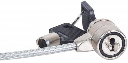 Manhattan Candado De Llave Para Laptop, 1.4 Metros, Plata