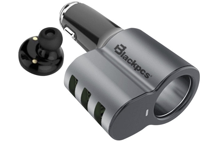 Car Charger Blackpcs 3 Puertos Usb Manos Libres Negro (Epi053Bt-Bl)
