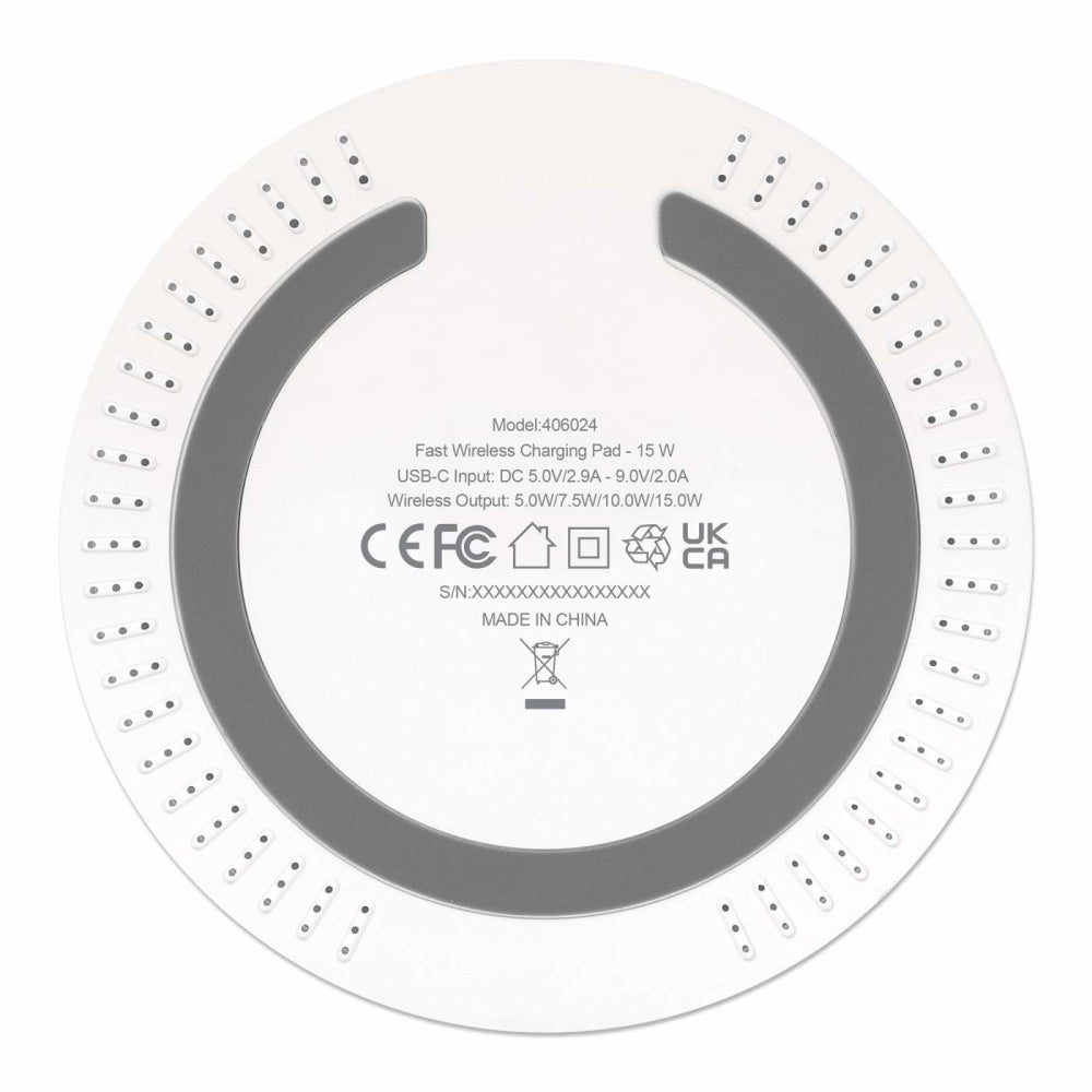 Cargador Inalambrico Qi Para Celulares 15W Manhattan 406024