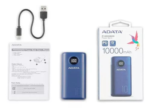 Cargador Portatil Dig Adata P10000Qcd Tipo C Azul (Ap10000Qcd-Dgt-Cdb)