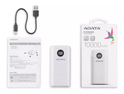 Cargador Portatil Dig Adata P10000Qcd Tipo C Blanco(Ap10000Qcd-Dgt-Cwh