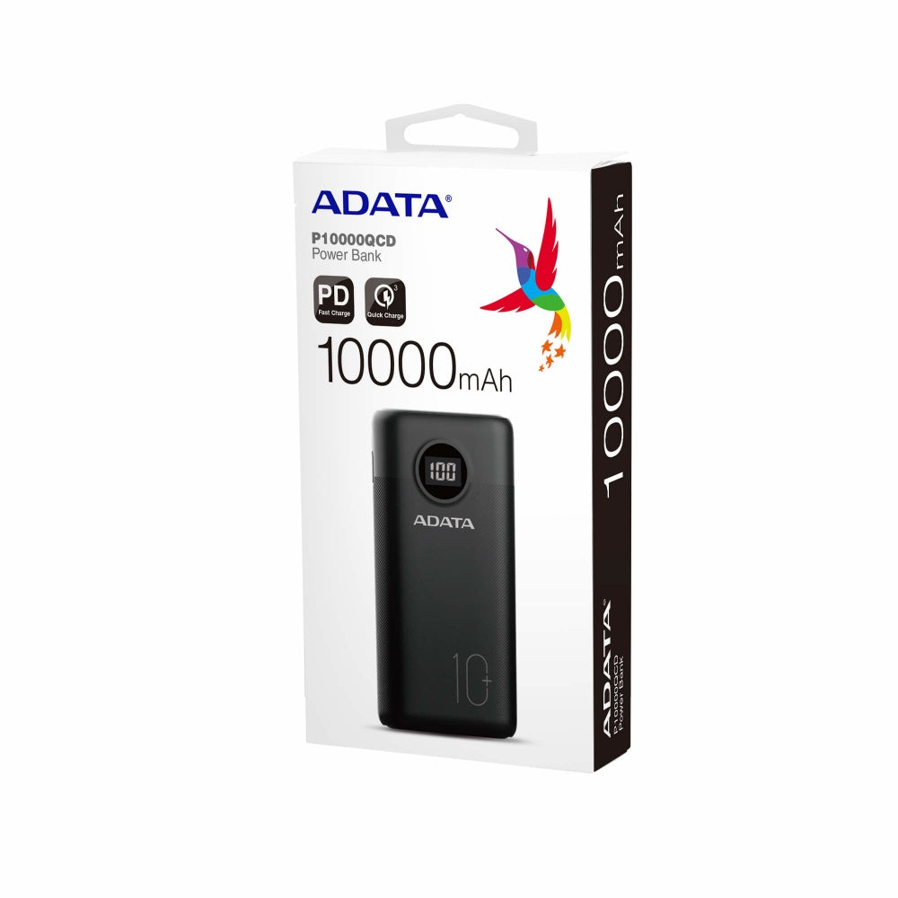 Cargador Portatil Dig Adata P10000Qcd Tipo C Negro (Ap10000Qcd-Dgt-Cbk)