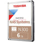 Dd Interno Toshiba N300 6Tb 3.5"" 7200Rpm Nas 256Mb (Hdwg760Xzsta)