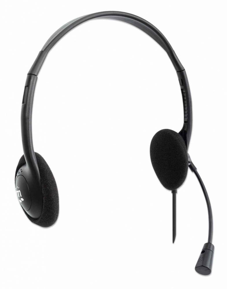 Diadema Con Microfono Usb Ligero Negro Manhattan 179850