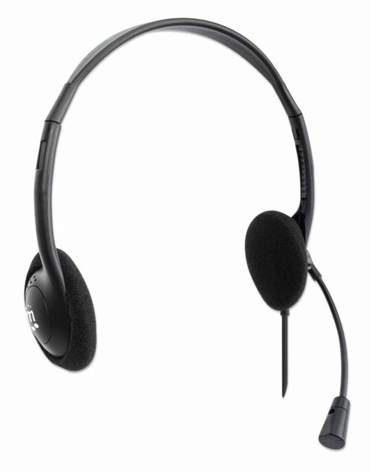 Diadema Con Microfono Usb Ligero Negro Manhattan 179850