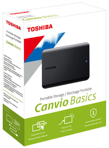 Disco Duro Externo Toshiba 4Tb 2.5"" (Hdtb540Xk3Ca) Canvio Basics Negro Usb 3.0