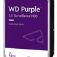 Disco Duro Wd 3.5" 4Tb (Wd43Purz) Purple, 5400 Rpm, 256Mb, Sata3