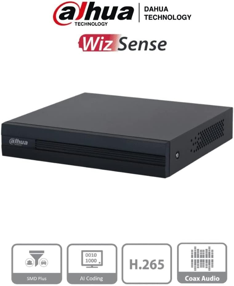 Dvr Dahua 4Ch (Dh-Xvr1B04-I) 1080P Lite, Wizsense, Cooper-I, H.265+, Smd Plus