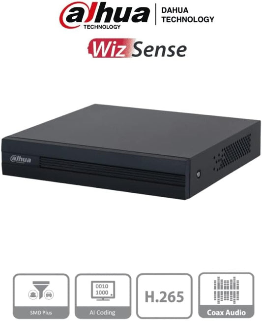 Dvr Dahua 4Ch (Dh-Xvr1B04-I) 1080P Lite, Wizsense, Cooper-I, H.265+, Smd Plus